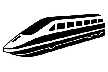 Bullet train vector silhouette, japanes bullet train icon clip art	
