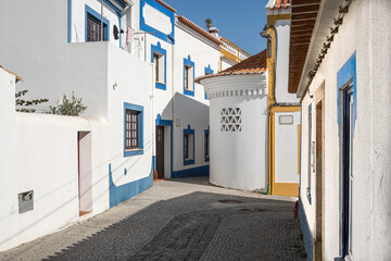Naklejka na meble Street level close-up of traditional houses in Portugal
