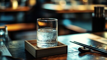 Wall Mural - Glass of Water on a Table