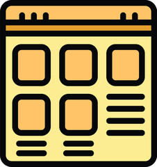 Sticker - Simple icon of a website wireframe, presenting the basic layout of website elements