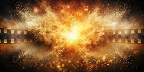 Poster - Abstract film texture background with grain dust and explosion , abstract, film, texture, background, grain, dust, explosion
