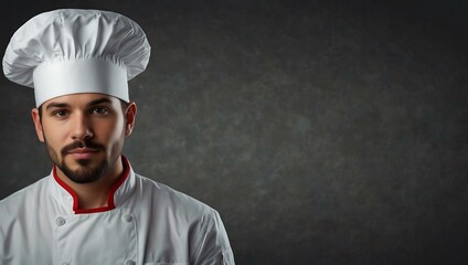 Chef hat with creative culinary elements and ample space for text.