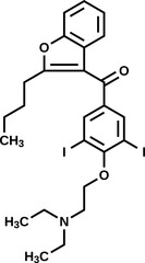 Wall Mural - Amiodarone structural formula, vector illustration 