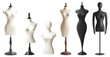 © Sandra Chia - Collection of female woman mannequin dummy display on transparent cutout, PNG file. Many different model style range. Mockup template for artwork graphic design