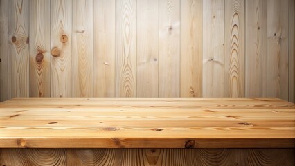 Poster - Empty pine wood table for product display or background, pine wood, empty, table, isolated, background, clipping path, vintage