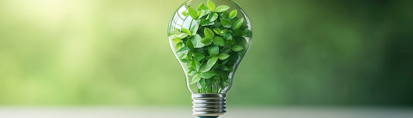 Poster - Green Energy Concept - Light Bulb with Plants.