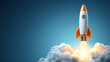 © Hamid - A rocket shooting into the sky to symbolize a startup's ascent and new beginnings and expansion.
