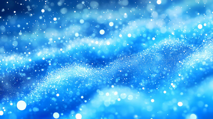 Poster - Sparkling Blue Background with Bokeh Lights