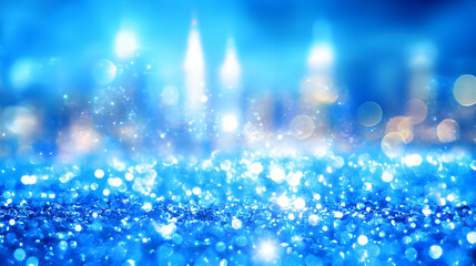 Poster - Sparkling Blue Glitter Background for Designs