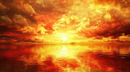 Wall Mural - heaven on fire, gold and red