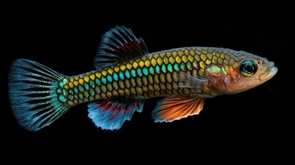 Killifish: A Killifish with an elongated body and colorful markings