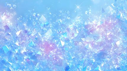 Wall Mural - Sparkling Crystal Background, Shimmering Blue and Purple, Abstract Design