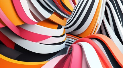 Wall Mural - Abstract background illustration featuring 3D striped elements for creative projects