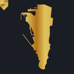 Wall Mural - Abstract - High Detailed Gold Map of Gibraltar. Vector illustration eps10.	
