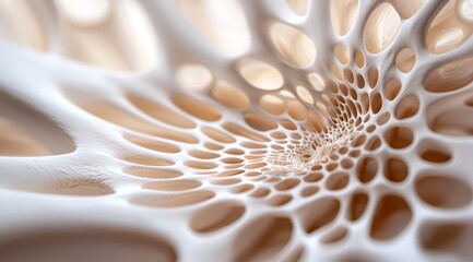 Intricate organic spiral structure with smooth curves