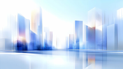 Canvas Print - Modern Cityscape: Glass Buildings Reflecting Sky, Urban Architecture Design