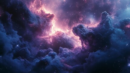 Wall Mural - cosmic clouds and stars in a deep space nebula