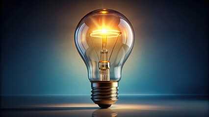 Poster - Brightly lit light bulb concept with glowing filament, innovation, creativity, invention, idea, bright, energy