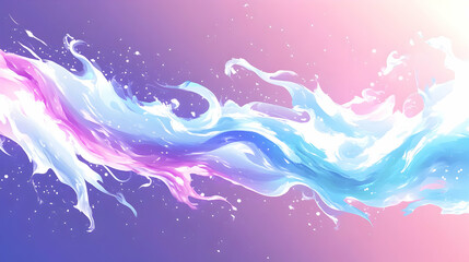 Sticker - Abstract Blue & Pink Paint Splash Background