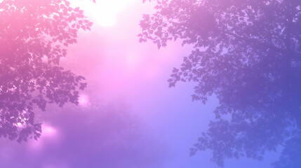 Poster - Dreamy Silhouettes:  Tree Branches Against a Purple Sky