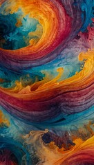 Poster - Colorful ink swirls creating an ethereal abstract design.