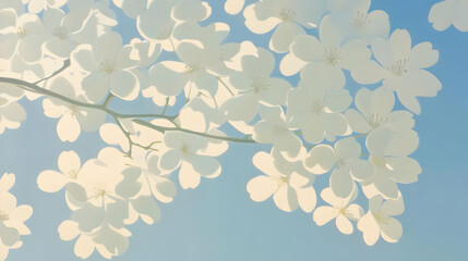 Poster - Blooming Flowers Against a Blue Sky