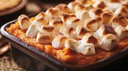 Wall Mural - Delicious Sweet Potato Casserole with Toasted Marshmallows