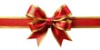 © InspireStock Gallery - Red ribbon and bow with gold isolated on background, red, ribbon, bow, gold, isolated, background, gift wrapping