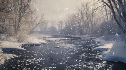 Sticker - Snowy River in Winter Wonderland