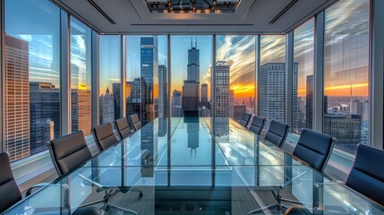 Poster - Modern Office with Cityscape View