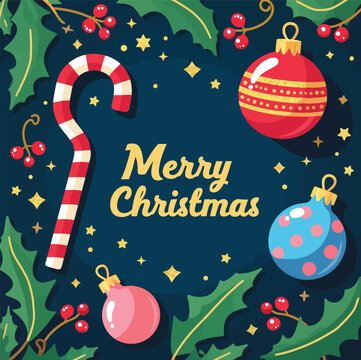 Christmas banner with a dark blue background