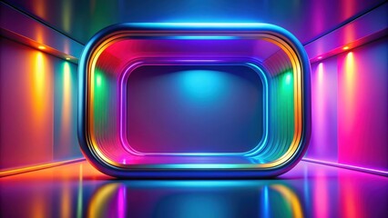 Leinwandbilder - Futuristic colorful shape in render , technology, abstract, geometric, vibrant, digital, modern, design, art, creativity