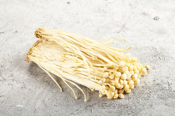 Canvas Print - Tasty raw enoki mushroom heap