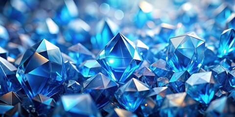 Poster - Abstract image of blue crystal refractions creating a mesmerizing background , crystal, abstract, blue, background, texture