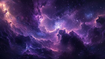 Wall Mural - cosmic clouds and stars in a deep space nebula