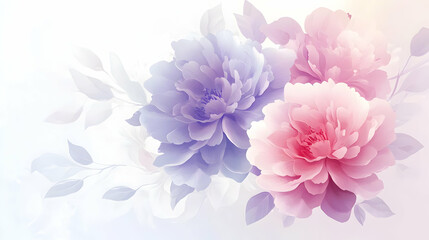 Poster - Delicate Pink and Purple Flower Blooms, a Stunning Floral Display