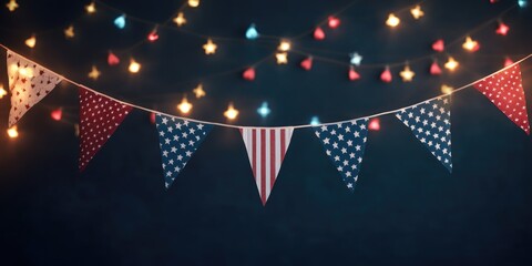 Patriotic Flag String Lights