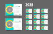 © GFNhirak  CF ID:78 - Desk Calendar 2025 planner corporate template design set of 12 months. template for annual calendar 2025.