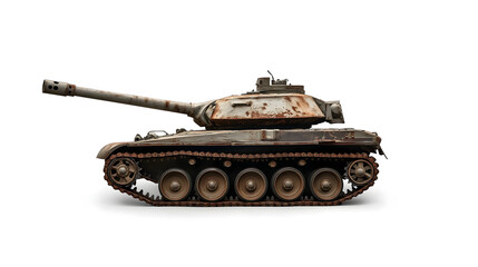 Tank on White Background