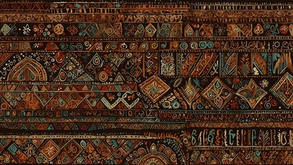 Wall Mural - Detailed sketch of a vintage ethnic decoration.