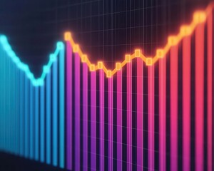 Abstract business graphs merging into one glowing upward chart, symbolizing growth through integrated strategies