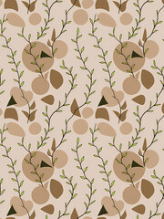 Poster - pattern with intricate leaves and geometric shapes 