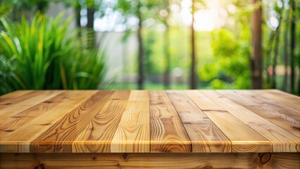 Poster - Wooden table top with natural grain and smooth finish, wood, table, top, wooden, natural, grain, smooth, finish, surface