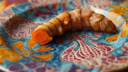 Sticker - Fresh Turmeric Root on Colorful Plate