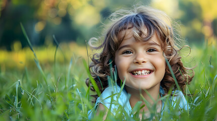 Happy child girl running with a kite in a summer meadow