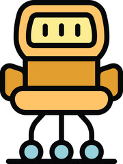 Poster - Modern office chair with wheels icon thin line vector illustration