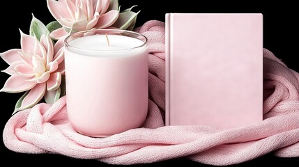 Wall Mural -  Pink candle with white candle in between