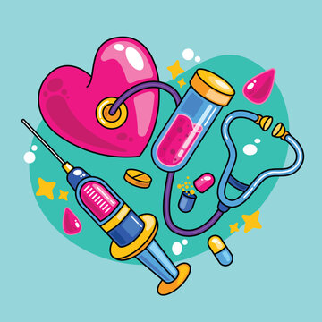 Medical element set vector illustration