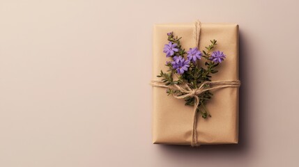 Wall Mural - Thoughtful and Elegant Gift Wrapped in Kraft Paper