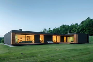 Modern Black and Wood House in the Countryside